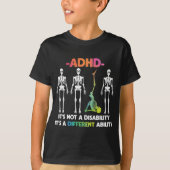 T-shirt HDA Non Handicap Différentes Capacités Skeleton (Devant)
