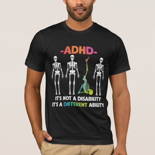 T-shirt HDA Non Handicap Différentes Capacités Skeleton (Devant)