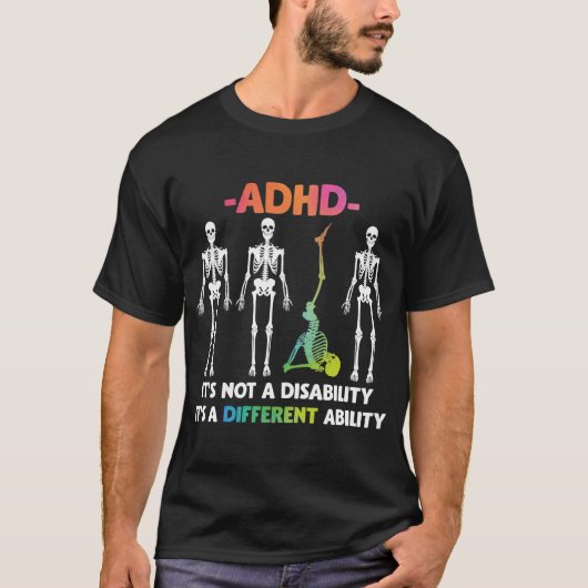 T-shirt HDA Non Handicap Différentes Capacités Skeleton (Devant)
