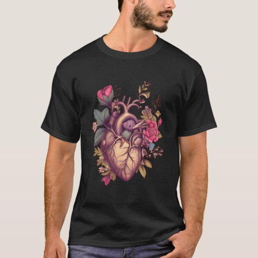 T-shirt He Anatomy With Flowers (Devant)