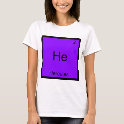 T-shirt He - Hercules Funny Chimie Élément Symbole Tee (Devant)