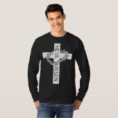 T-shirt He Is Risen Easter Day Jesus Cross Religious Chris (Devant entier)
