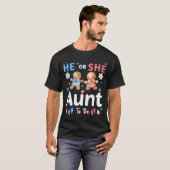 T-shirt He Or She Aunt To Be Christmas Gingerbread Gender  (Devant entier)