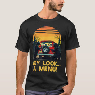 T-shirt Hé Regarde Un Menu Drôle Randonnée Camping Campeur