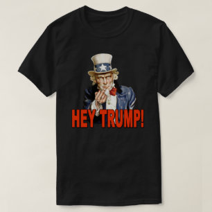 T-shirt Hé Trump ! Oncle Sam avec le doigt moyen anti-Trum