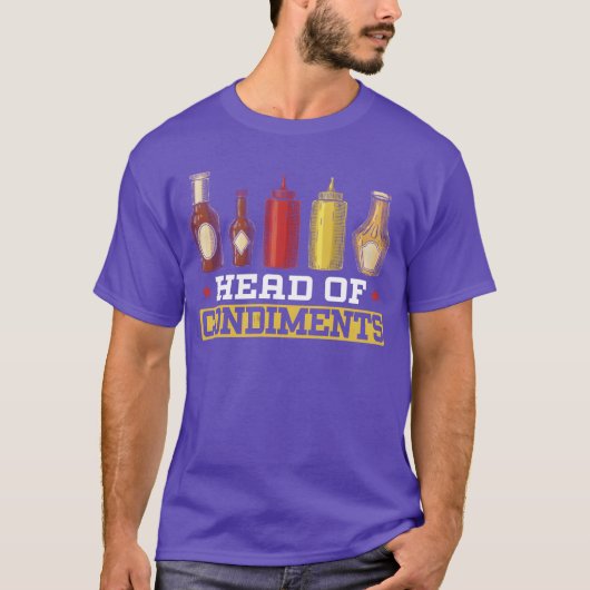 T-shirt Head Of Condiments Food Lover Mustard Mayonnaise r (Devant)