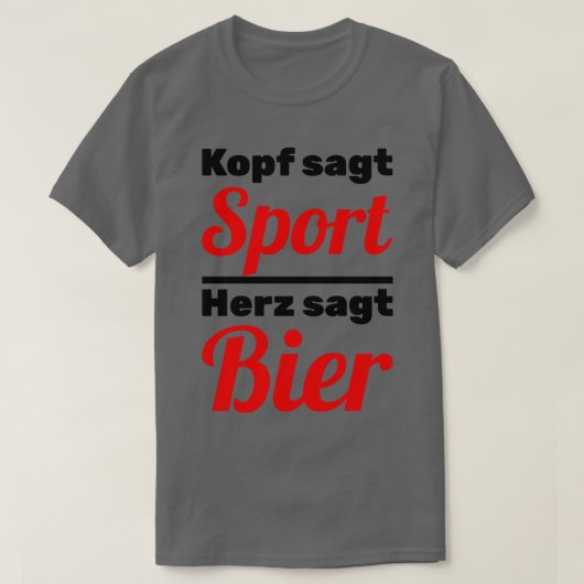 T-shirt Head says sport heart says beer (Design devant)