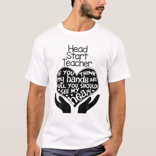 T-shirt Head Start Enseignant T Heart Hands School Préscol (Devant)