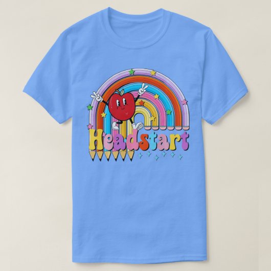 T-shirt Head Start Enseignants Enfants Retro Arc-En-Ciel R (Design devant)