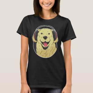 T-shirt Headphone Golden Retriever