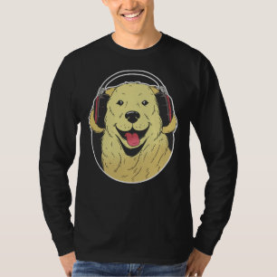 T-shirt Headphone Golden Retriever