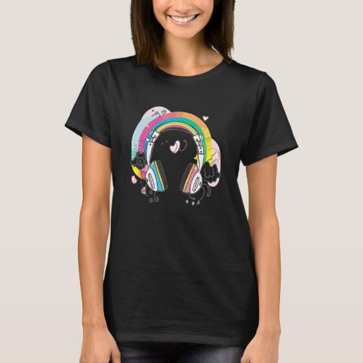 T-shirt Headphones Dj Music  EDM Festival (Devant)