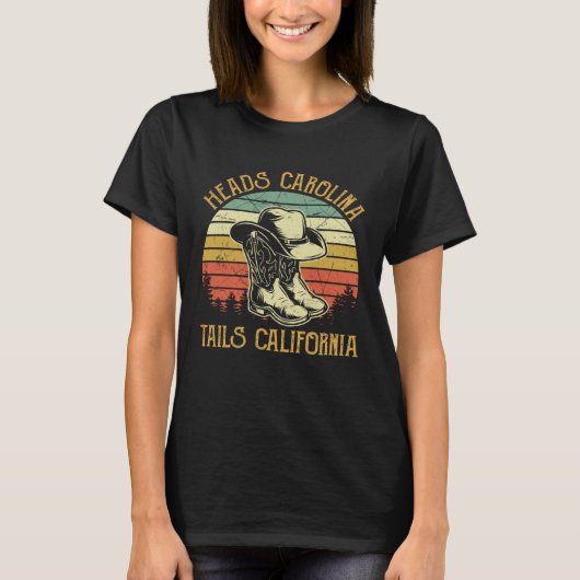 T-shirt Heads Carolina Tail California Western Cowgirl Cou (Devant)