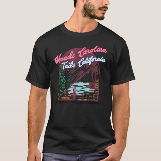 T-shirt Heads Carolina Tail California Western Summer Beac (Devant)
