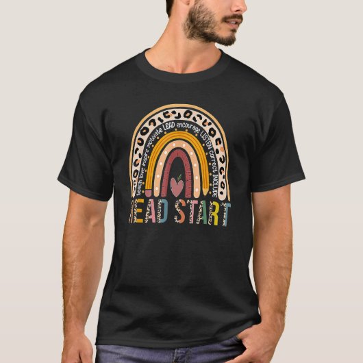 T-shirt Headstart Teacher Rainbow Early Childhood 100 Days (Devant)