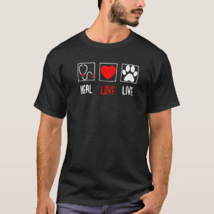 T-shirt Heal Love Vétérinaire Vivant Tee Vet Tech Étudiant
