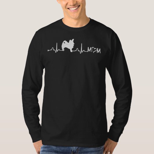 T-shirt Hearbeat Ekg long manteau Chihuahua Maman (Devant)