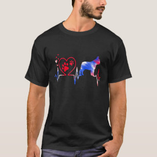 T-shirt Hearbeat French Bulldog 4 Juillet Tie Dye An