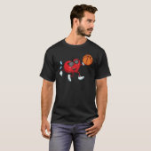 T-shirt Heart Basketball Valentines Jour Cool V Jour Pyjam (Devant entier)
