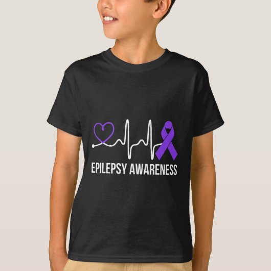T-shirt Heart-beat Epilepsy Sensibilisation à l'épilepsie (Devant)