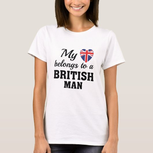 T-shirt Heart Belongs British (Devant)