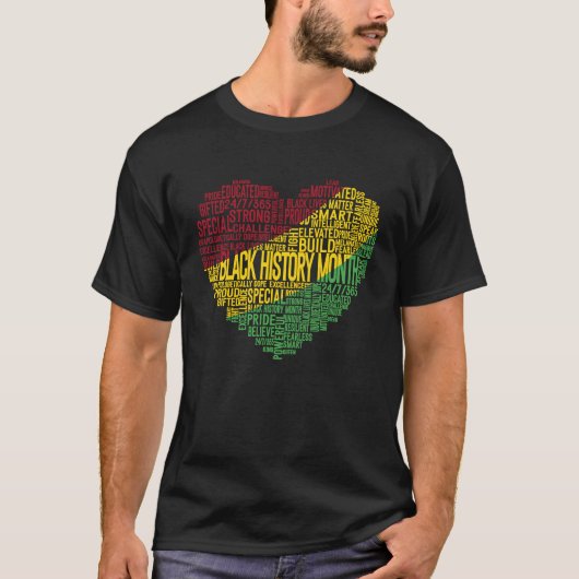 T-shirt Heart Black History Month Freedom Pride African Am (Devant)