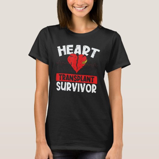 T-shirt Heart Bypass Heart Transplant Survivor Open Heart (Devant)