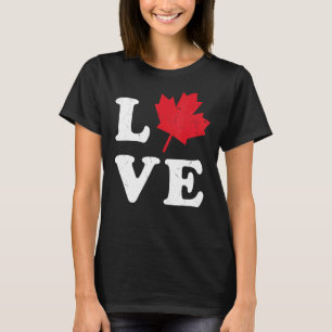 T-shirt Heart Canada Day Maple Leaf I Love You Canada