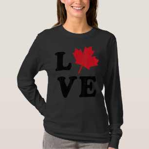 T-shirt Heart Canada Day Maple Leaf I Love You Canada