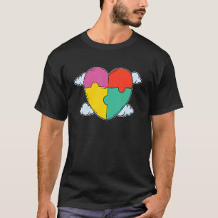 T-shirt Heart Cloud Autistic Support Asperger's Autism Aw