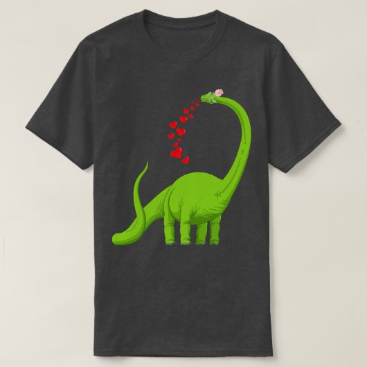 T-shirt Heart Dinosaur Brachiosaurus Cute Valentines Jour (Design devant)