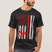 T-shirt Heart Disease Awareness Red Ribbon American Flag U (Devant)