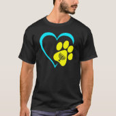 T-shirt Heart Dog Paw Print Menorah Hanukkah Chanukah Jewi (Devant)