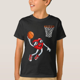 T-shirt Heart Dunk Joueur de basket Valentines Jour Amour