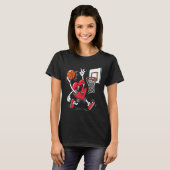 T-shirt Heart Dunking Sketll Valentines Day Boys Girls Kid (Devant entier)
