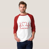 T-shirt Heart EKG nom personnalisé et vêtements de travail (Devant entier)