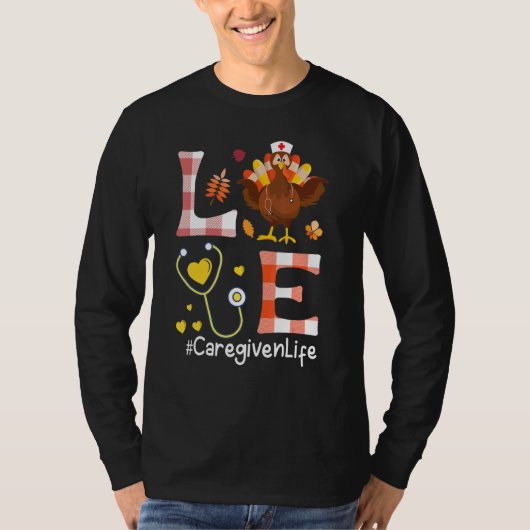 T-shirt Heart Fruit Happy Thanksgiving Day To Me LOVE Care (Devant)