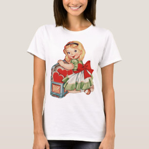 T-shirt Heart Girl Enfant Retro Enfants mignons
