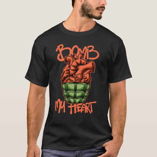 T-shirt Heart Grenade streetwear  (Devant)