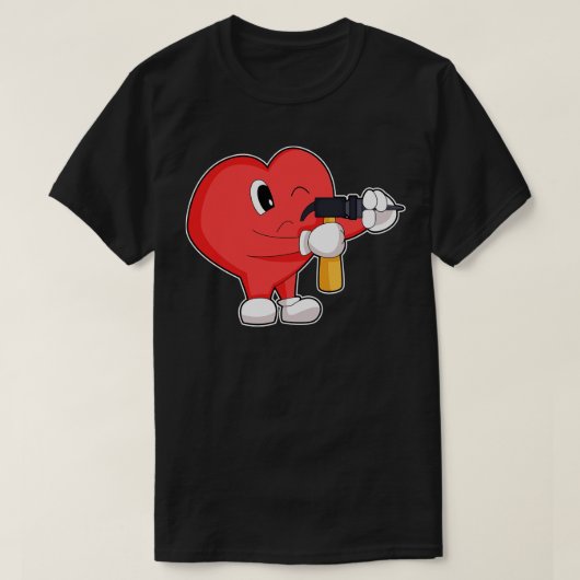 T-shirt Heart Handyman Drill Press (Design devant)