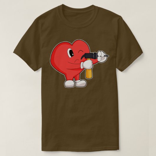 T-shirt Heart Handyman Drill Press (Design devant)