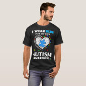 T-shirt Heart I Wear Blue For My Son Puzzle Autism Awarene (Devant entier)