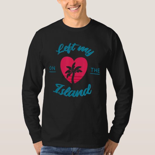 T-shirt Heart Island Palm Trees Sable Océan Tee - shirts E (Devant)