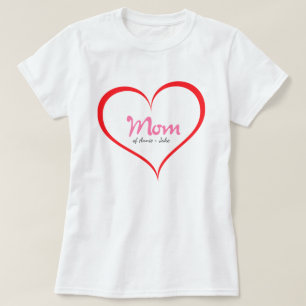 T-shirt Heart Mom Nom personnalisé Fête des mères personna