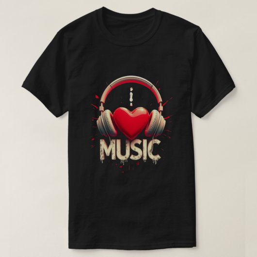 T-shirt Heart Music  (Design devant)
