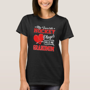 T-shirt Heart My Favori Hockey Player Me Appelle Grand-Mèr