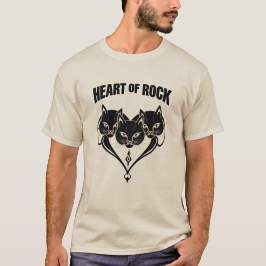 T-shirt Heart of Rock – Triple Cat Power (Devant)