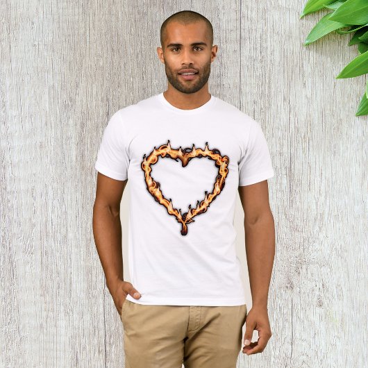 T-shirt Heart On Fire Mens