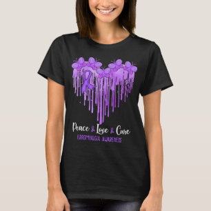T-shirt Heart Peace Love Cure Fibromyalgie Sensibilisation