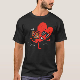 T-shirt Heart Playing American Football Valentines Day Spo